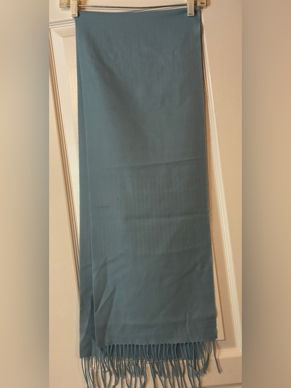 Light Teal Women's Fringe Scarf Wrap - Classic Solid Style